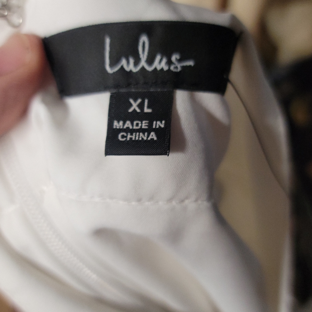 Lulus Touch of Elegance White Floral Burnout Halter Maxi Dress NWT Size XL 12/14 - Picture 9 of 14